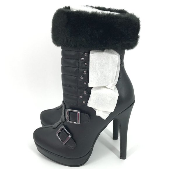 𝅺COPY - SHOE DAZZLE MAE BLACK PLATFORM ANKLE BOOTS SZ 6.5 NEW - Picture 5 of 9